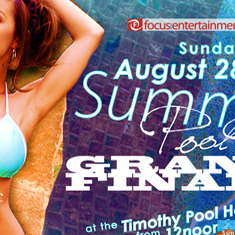 Focus Entertainment Summer Pool Party Flyer Design and TV Animated Slide Production